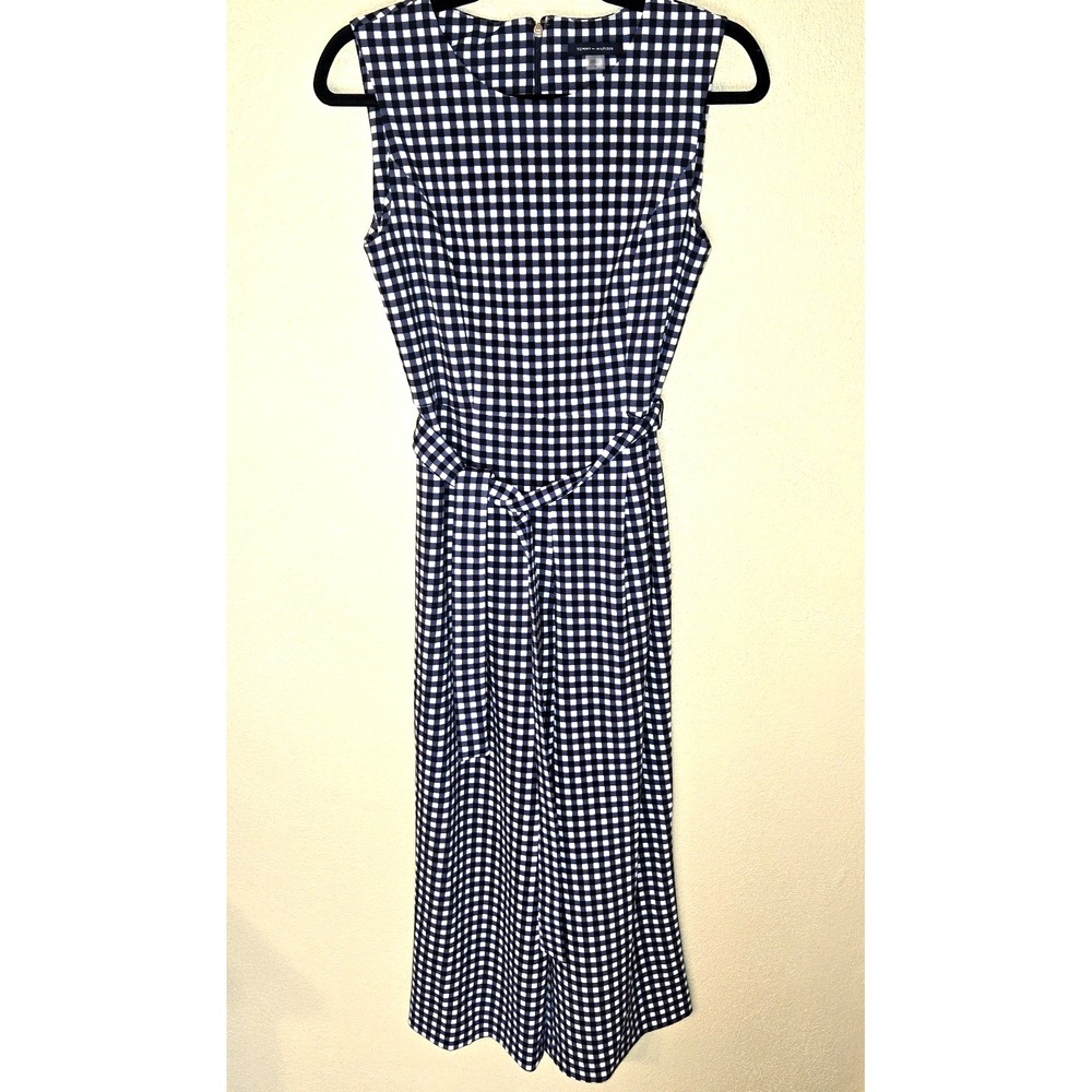 Tommy Hilfiger Blue‎ White Checkered Cropped Romper Pantsuit Size 4